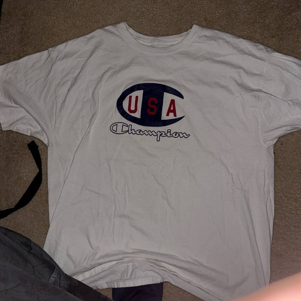 white champion vintage 1983 gym shirt